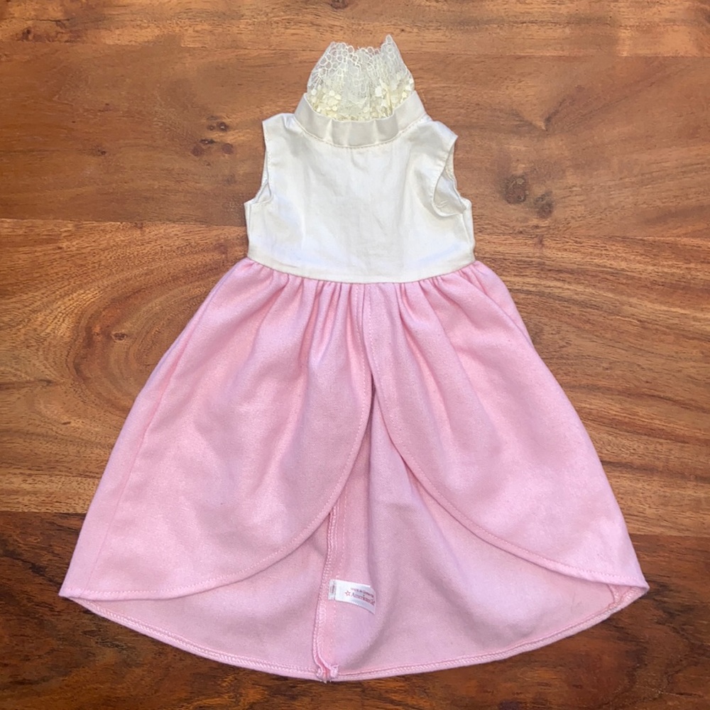 American Girl Elizabeth Riding Dress - White Lace Pink AG Doll Dress RETIRED